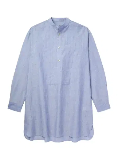 Loro Piana Suwako Grandad-Collar Striped Linen and Cotton-Blend Shirt - Men | Thumbnail 1
