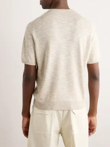 Loro Piana Linen and Silk-Blend T-Shirt - Men | Thumbnail 3