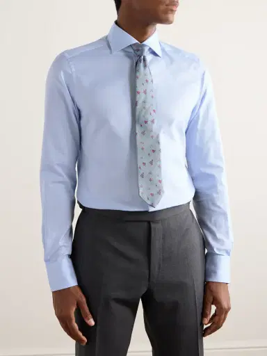 Zegna Cutaway-Collar Cotton Oxford Shirt - Men | Thumbnail 2
