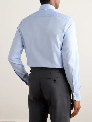 Zegna Cutaway-Collar Cotton Oxford Shirt - Men | Thumbnail 3