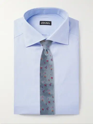 Zegna Cutaway-Collar Cotton Oxford Shirt - Men | Thumbnail 5