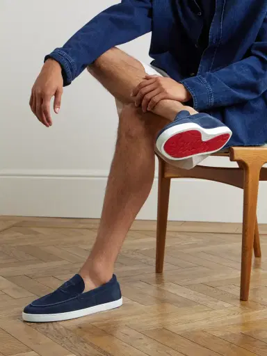 Christian Louboutin Varsiboat Logo-Embossed Suede Loafers - Men | Thumbnail 2 Christian Louboutin Varsiboat Logo-Embossed Suede Loafers - Men | Thumbnail 2