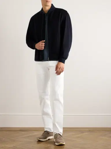 Loro Piana Quarona Slim-Fit Stretch-Cotton Twill Trousers - Men | Thumbnail 2