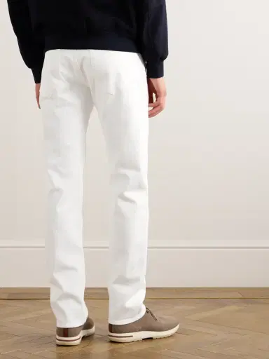 Loro Piana Quarona Slim-Fit Stretch-Cotton Twill Trousers - Men | Thumbnail 3