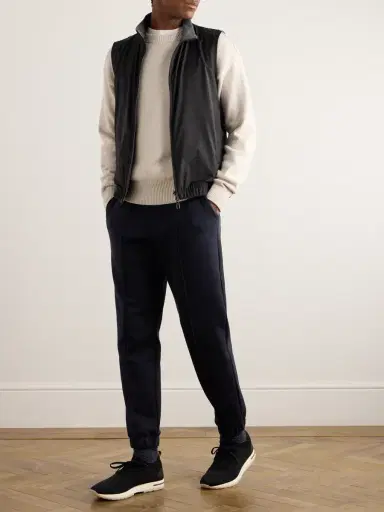 Loro Piana Whitney Tapered Cotton, Silk and Cashmere-Blend Jersey Sweatpants - Men | Thumbnail 2 Loro Piana Whitney Tapered Cotton, Silk and Cashmere-Blend Jersey Sweatpants - Men | Thumbnail 2