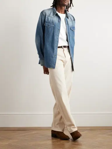 Nili Lotan Travis Denim Shirt - Men | Thumbnail 2 Nili Lotan Travis Denim Shirt - Men | Thumbnail 2