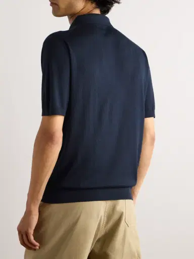 Loro Piana Slim-Fit Wool, Silk and Cashmere-Blend Polo Shirt - Men | Thumbnail 4 Loro Piana Slim-Fit Wool, Silk and Cashmere-Blend Polo Shirt - Men | Thumbnail 4