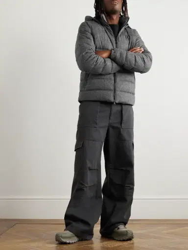 Moncler Arneb Herringbone Virgin Wool-Blend Hooded Down Jacket - Men | Thumbnail 2 Moncler Arneb Herringbone Virgin Wool-Blend Hooded Down Jacket - Men | Thumbnail 2