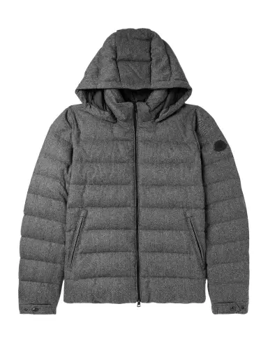 Moncler Arneb Herringbone Virgin Wool-Blend Hooded Down Jacket - Men | Thumbnail 1 Moncler Arneb Herringbone Virgin Wool-Blend Hooded Down Jacket - Men | Thumbnail 1