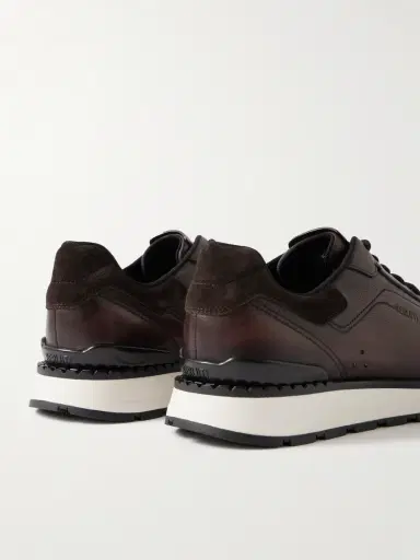 Berluti Fast Track Suede-Trimmed Full-Grain Venezia Softy Leather Sneakers - Men | Thumbnail 5