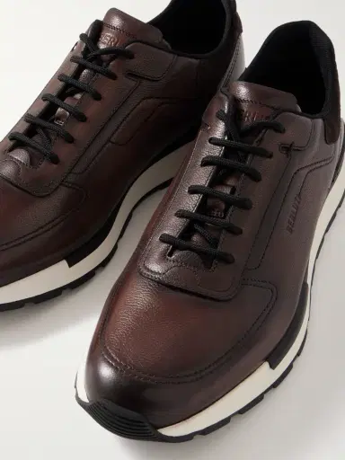 Berluti Fast Track Suede-Trimmed Full-Grain Venezia Softy Leather Sneakers - Men | Thumbnail 6