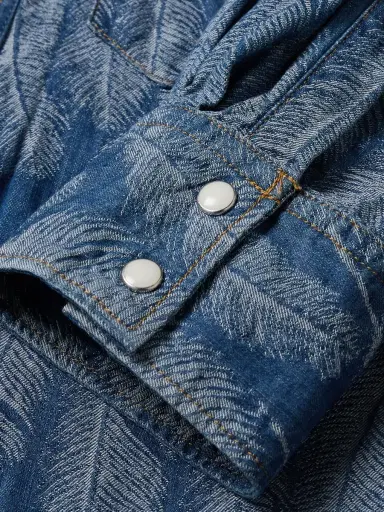 KAPITAL Magpie Distressed Denim-Jacquard Western Shirt - Men | Thumbnail 4