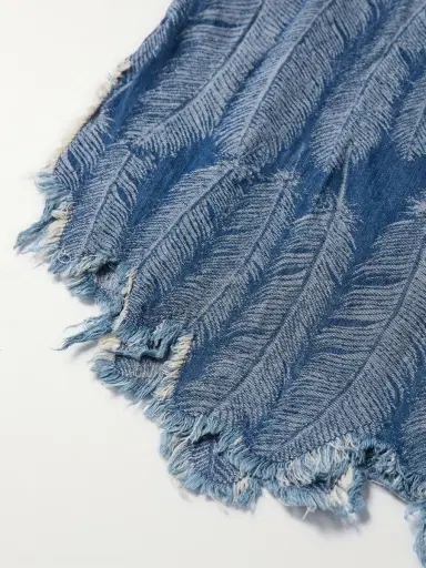 KAPITAL Magpie Distressed Denim-Jacquard Western Shirt - Men | Thumbnail 5
