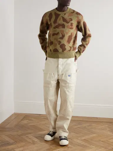 KAPITAL Lumber Straight-Leg Embroidered Cotton-Canvas Cargo Trousers - Men | Thumbnail 2