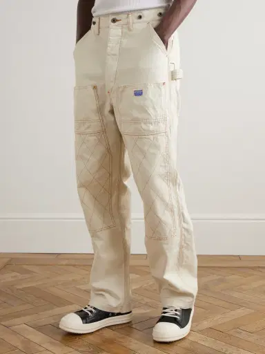 KAPITAL Lumber Straight-Leg Embroidered Cotton-Canvas Cargo Trousers - Men | Thumbnail 3