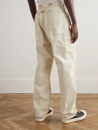 KAPITAL Lumber Straight-Leg Embroidered Cotton-Canvas Cargo Trousers - Men | Thumbnail 4