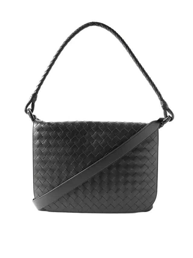 Intrecciato Leather Messenger Bag - Men