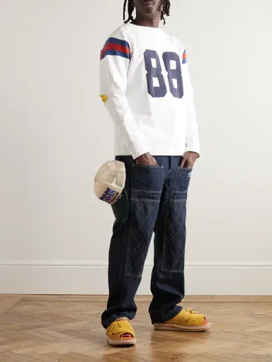 KAPITAL Lumber Straight-Leg Panelled Jeans - Men | Thumbnail 2