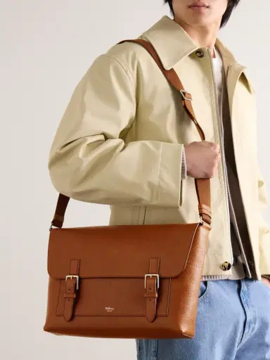 Mulberry Chiltern Full-Grain Oak Legacy NVT Leather Messenger Bag - Men | Thumbnail 2 Mulberry Chiltern Full-Grain Oak Legacy NVT Leather Messenger Bag - Men | Thumbnail 2