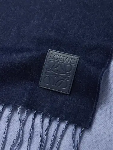 Loewe Logo-Appliquéd Fringed Wool and Cashmere-Blend Scarf - Men | Thumbnail 3 Loewe Logo-Appliquéd Fringed Wool and Cashmere-Blend Scarf - Men | Thumbnail 3
