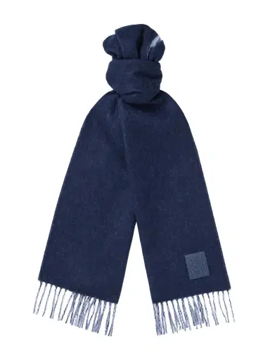 Loewe Logo-Appliquéd Fringed Wool and Cashmere-Blend Scarf - Men | Thumbnail 1 Loewe Logo-Appliquéd Fringed Wool and Cashmere-Blend Scarf - Men | Thumbnail 1