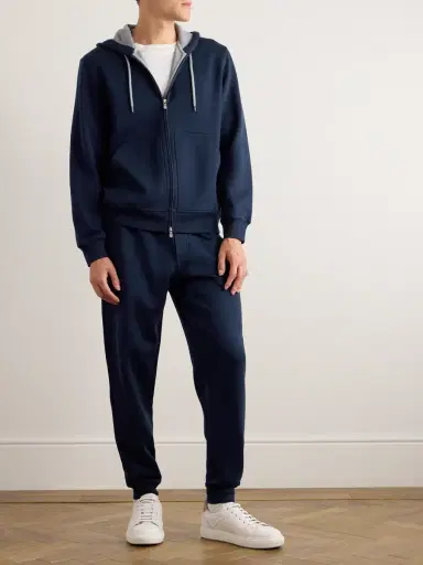 Brunello Cucinelli Cotton-Blend Jersey Zip-Up Hoodie - Men | Thumbnail 2 Brunello Cucinelli Cotton-Blend Jersey Zip-Up Hoodie - Men | Thumbnail 2