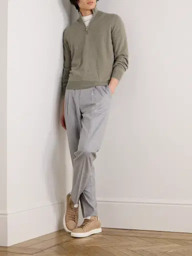 Brunello Cucinelli Cashmere Half-Zip Sweater - Men | Thumbnail 2