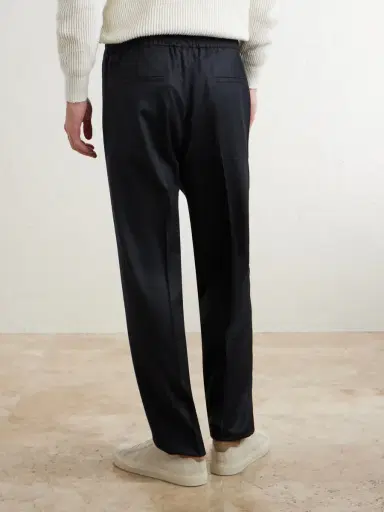 Brunello Cucinelli Tapered Pleated Virgin Wool-Flannel Drawstring Trousers - Men | Thumbnail 3 Brunello Cucinelli Tapered Pleated Virgin Wool-Flannel Drawstring Trousers - Men | Thumbnail 3