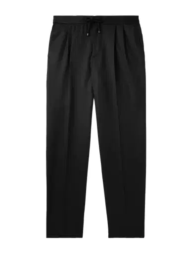 Brunello Cucinelli Tapered Pleated Virgin Wool-Flannel Drawstring Trousers - Men | Thumbnail 1 Brunello Cucinelli Tapered Pleated Virgin Wool-Flannel Drawstring Trousers - Men | Thumbnail 1