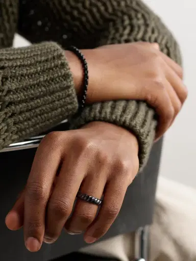 David Yurman Sculpted Cable Titanium Ring - Men | Thumbnail 2