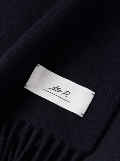 MR P. Logo-Appliquéd Fringed Cashmere Scarf - Men | Thumbnail 3 MR P. Logo-Appliquéd Fringed Cashmere Scarf - Men | Thumbnail 3