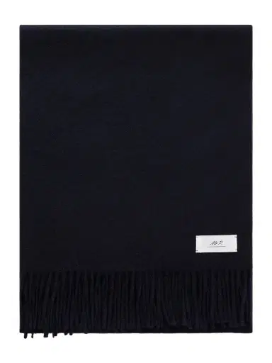 MR P. Logo-Appliquéd Fringed Cashmere Scarf - Men | Thumbnail 1 MR P. Logo-Appliquéd Fringed Cashmere Scarf - Men | Thumbnail 1