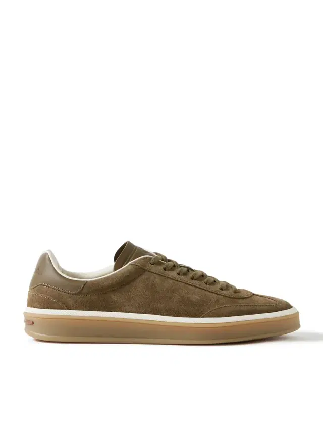 Tennis Walk Leather-Trimmed Suede Sneakers - Men