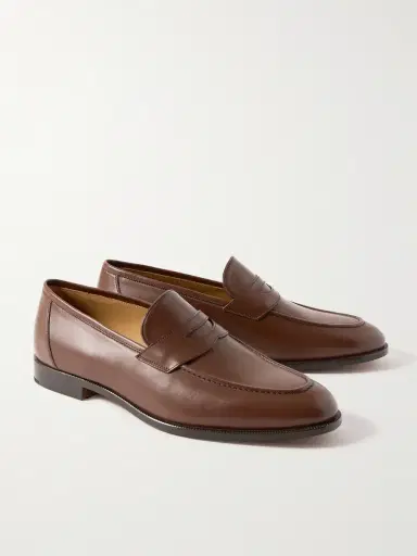 Loro Piana Sergio Walk Leather Penny Loafers - Men | Thumbnail 4