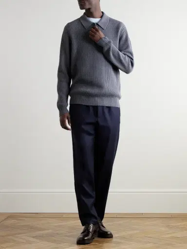 MR P. Ribbed Cashmere Polo Shirt - Men | Thumbnail 2 MR P. Ribbed Cashmere Polo Shirt - Men | Thumbnail 2