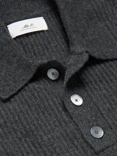 MR P. Ribbed Cashmere Polo Shirt - Men | Thumbnail 4 MR P. Ribbed Cashmere Polo Shirt - Men | Thumbnail 4