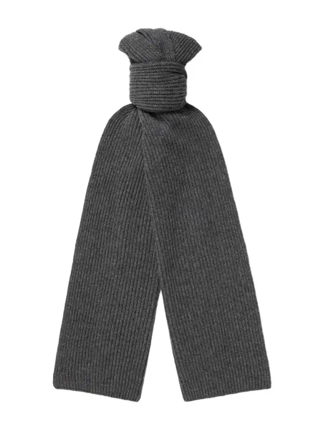 Johnstons of Elgin Ribbed Cashmere Scarf - Men