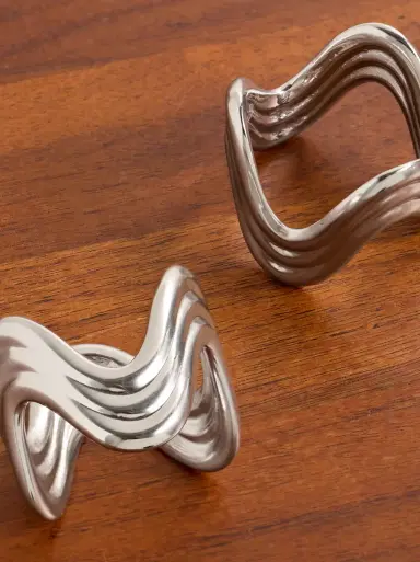 L'Objet Ripple Set of Four Platinum-Plated Napkin Rings - Men | Thumbnail 3