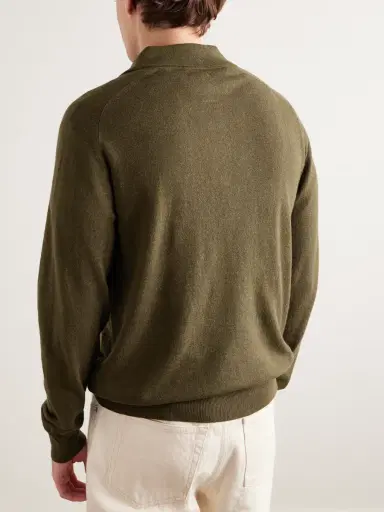 Drake's Wool and Alpaca-Blend Polo Shirt - Men | Thumbnail 3
