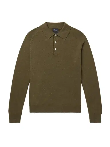 Drake's Wool and Alpaca-Blend Polo Shirt - Men | Thumbnail 1