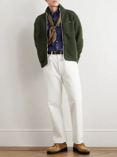 Drake's Logo-Embroidered Wool-Blend Bouclé Jacket - Men | Thumbnail 2 Drake's Logo-Embroidered Wool-Blend Bouclé Jacket - Men | Thumbnail 2