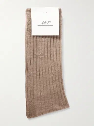 MR P. Ribbed Merino Wool-Blend Socks - Men | Thumbnail 3