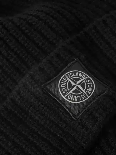 Stone Island Logo-Appliquéd Ribbed Wool Beanie - Men | Thumbnail 3 Stone Island Logo-Appliquéd Ribbed Wool Beanie - Men | Thumbnail 3