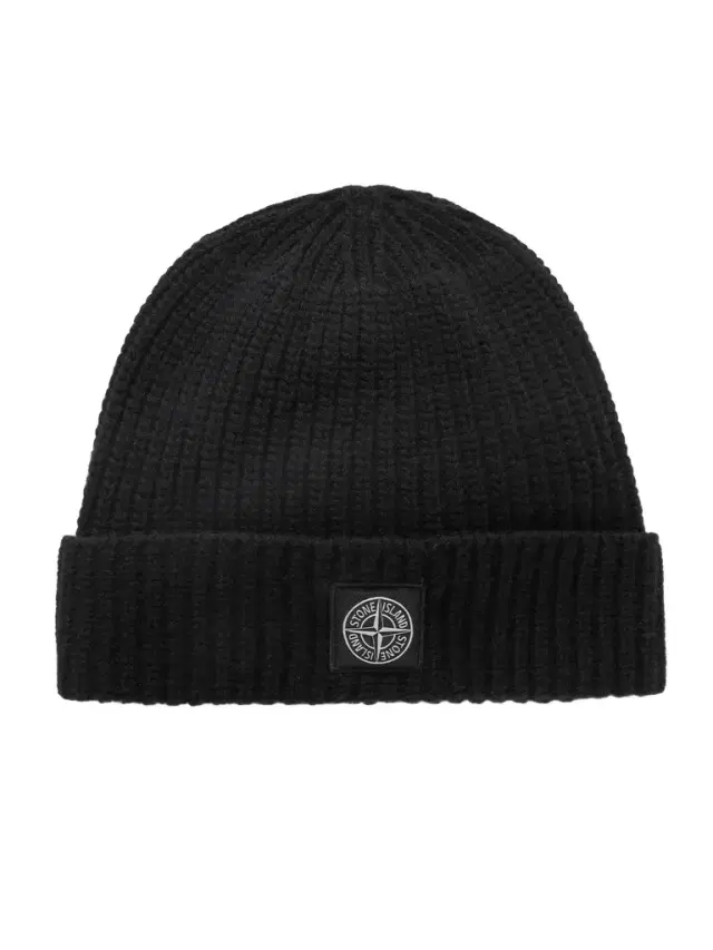 Stone Island Logo-Appliquéd Ribbed Wool Beanie - Men