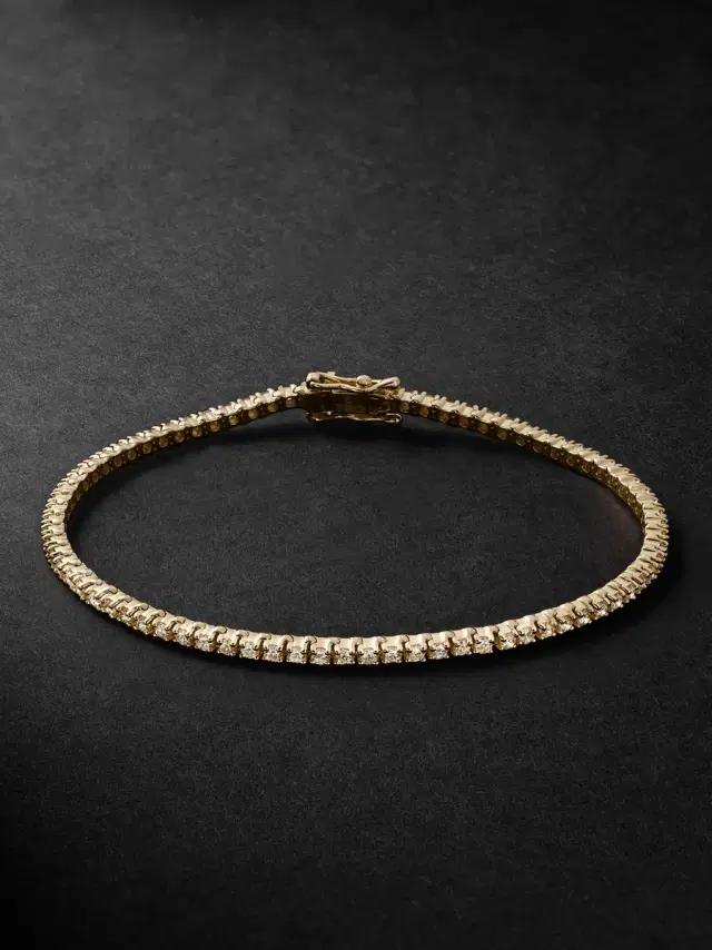 Spectra 14-Karat Gold Diamond Tennis Bracelet - Men