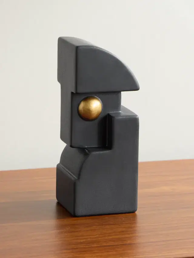 L'Objet Cubisme One Gold-Plated Earthenware Bookend - Men