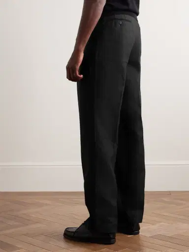 Saman Amel Amo Wide-Leg Pleated Linen Trousers - Men | Thumbnail 3 Saman Amel Amo Wide-Leg Pleated Linen Trousers - Men | Thumbnail 3