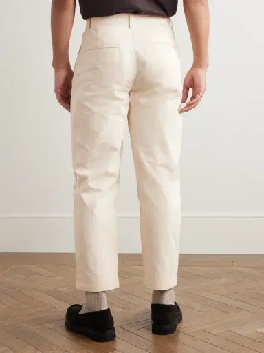 FrizmWORKS Haworth Tapered Cropped Pleated Cotton-Twill Trousers - Men | Thumbnail 4
