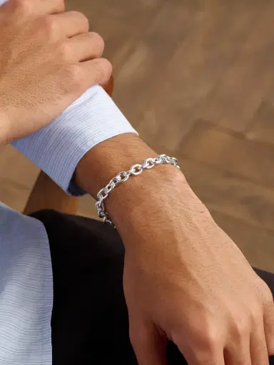M. COHEN Cuadro Sterling Silver Chain Bracelet - Men | Thumbnail 2 M. COHEN Cuadro Sterling Silver Chain Bracelet - Men | Thumbnail 2