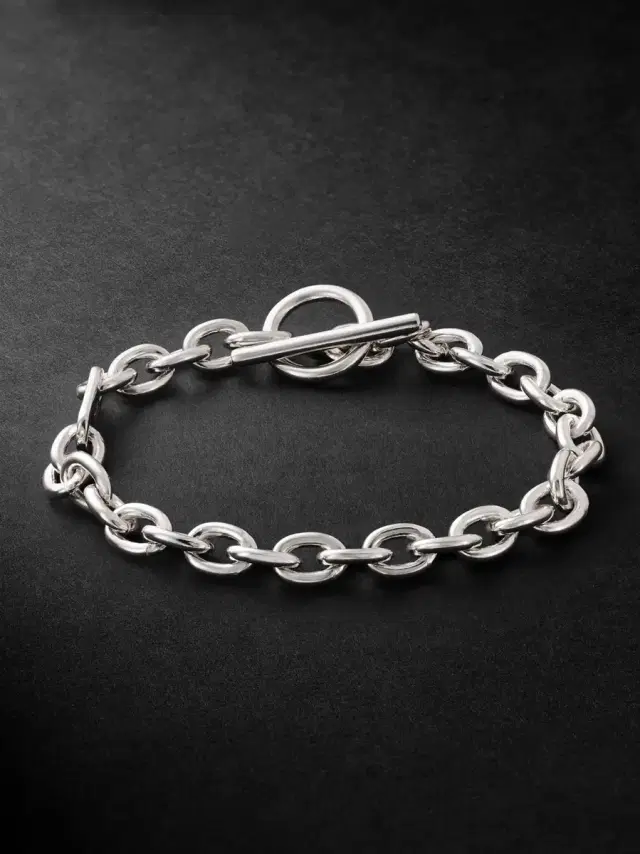M. COHEN Cuadro Sterling Silver Chain Bracelet - Men